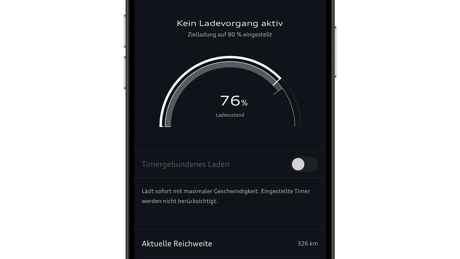 Ladeinformationen und Ladeplanung in der myAudi App