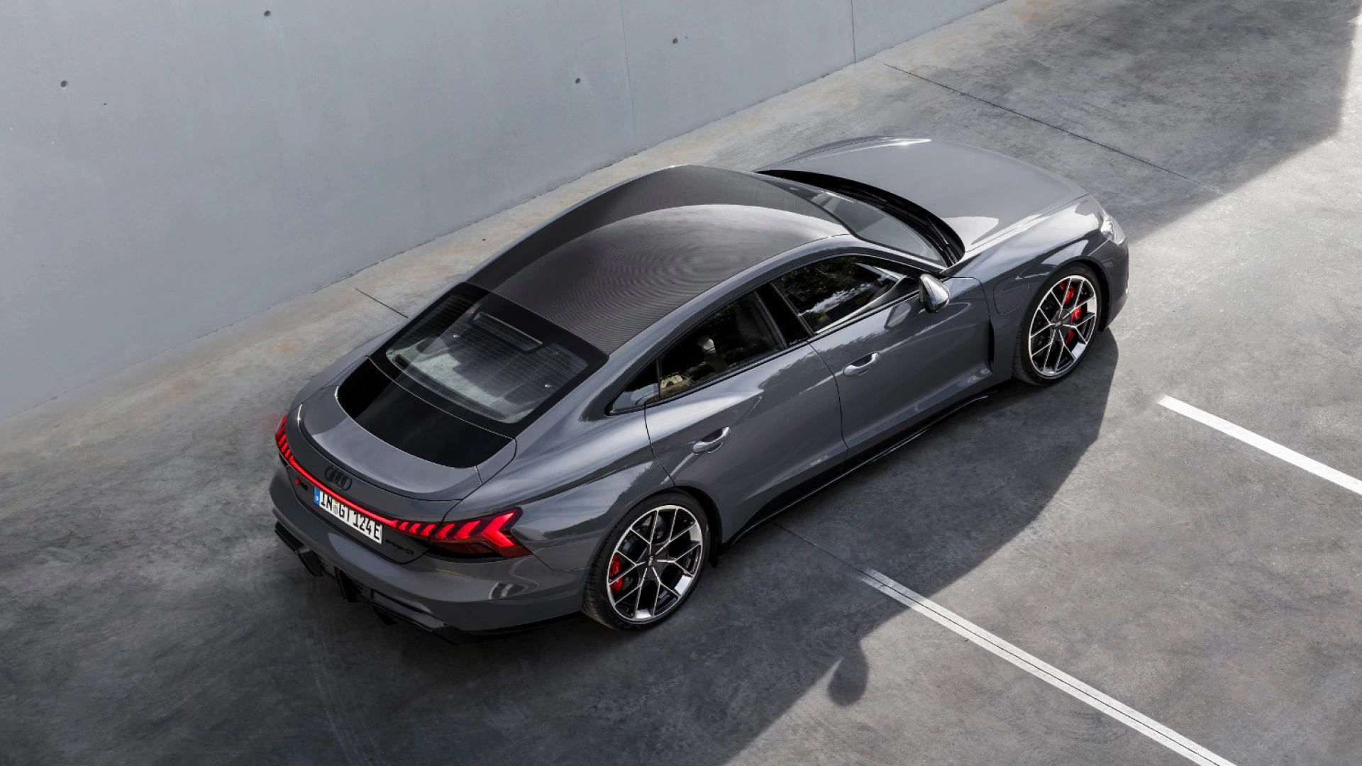 Bird’s eye view on the Audi RS e-Tron GT.