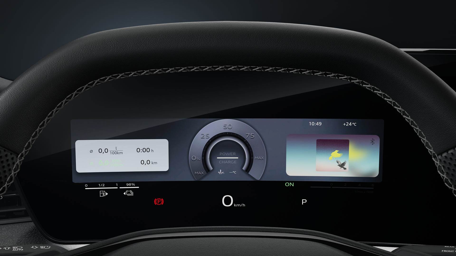 Close-up of the Audi virtual cockpit plus.