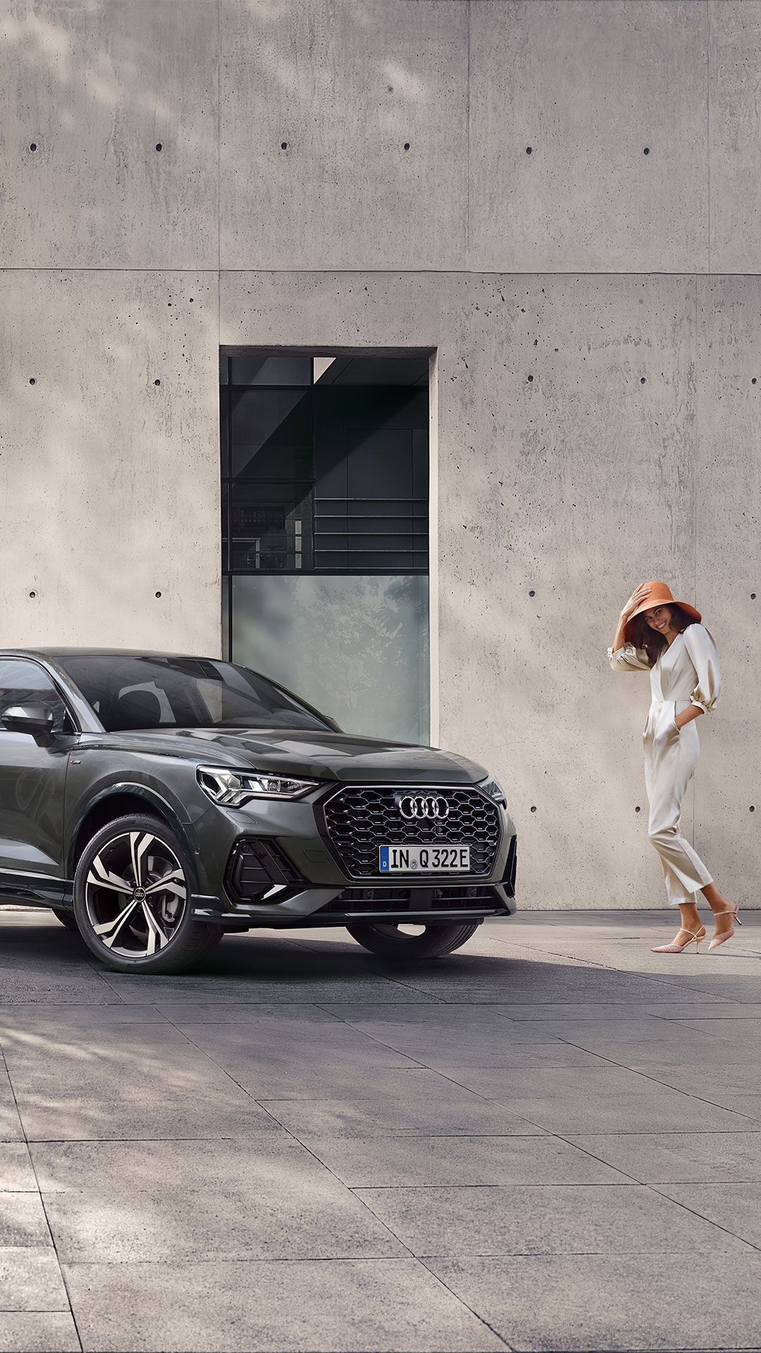 Foto del diseño de un Audi Q3 Sportback TFSIe, un elegante SUV híbrido enchufable. 