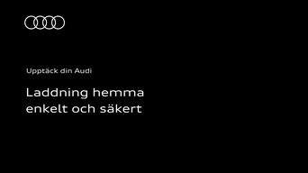 Ladda din Audi hemma: Instruktionsvideon använder tydliga animationer och skärmbilder för att visa hur du laddar din Audi hemma på ett enkelt och säkert sätt.