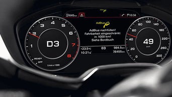 Primo piano ravvicinato del sistema di AdBlue.