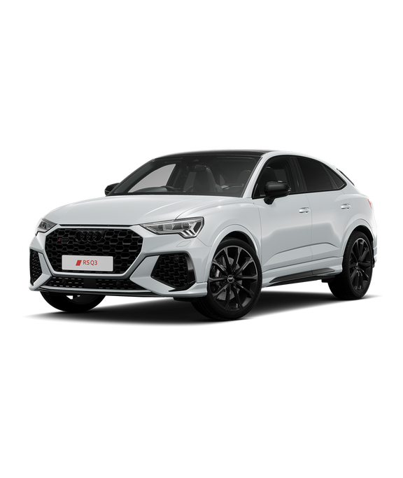 White Audi RS Q3 Sportback sport edition trim on a transparent background.