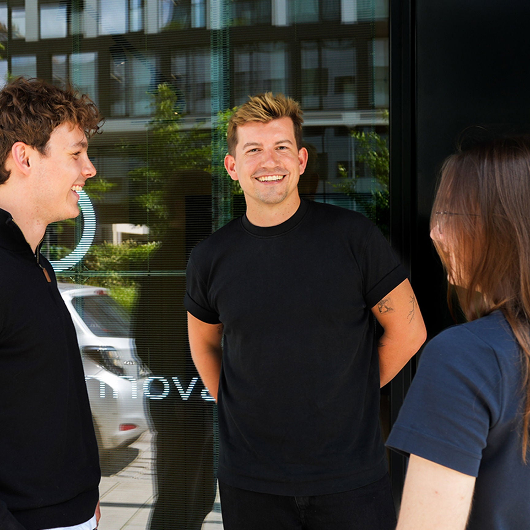 Two people pose for a photo