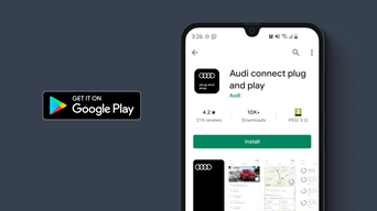 An Android phone displaying Connect plug & play on the Google Play store
