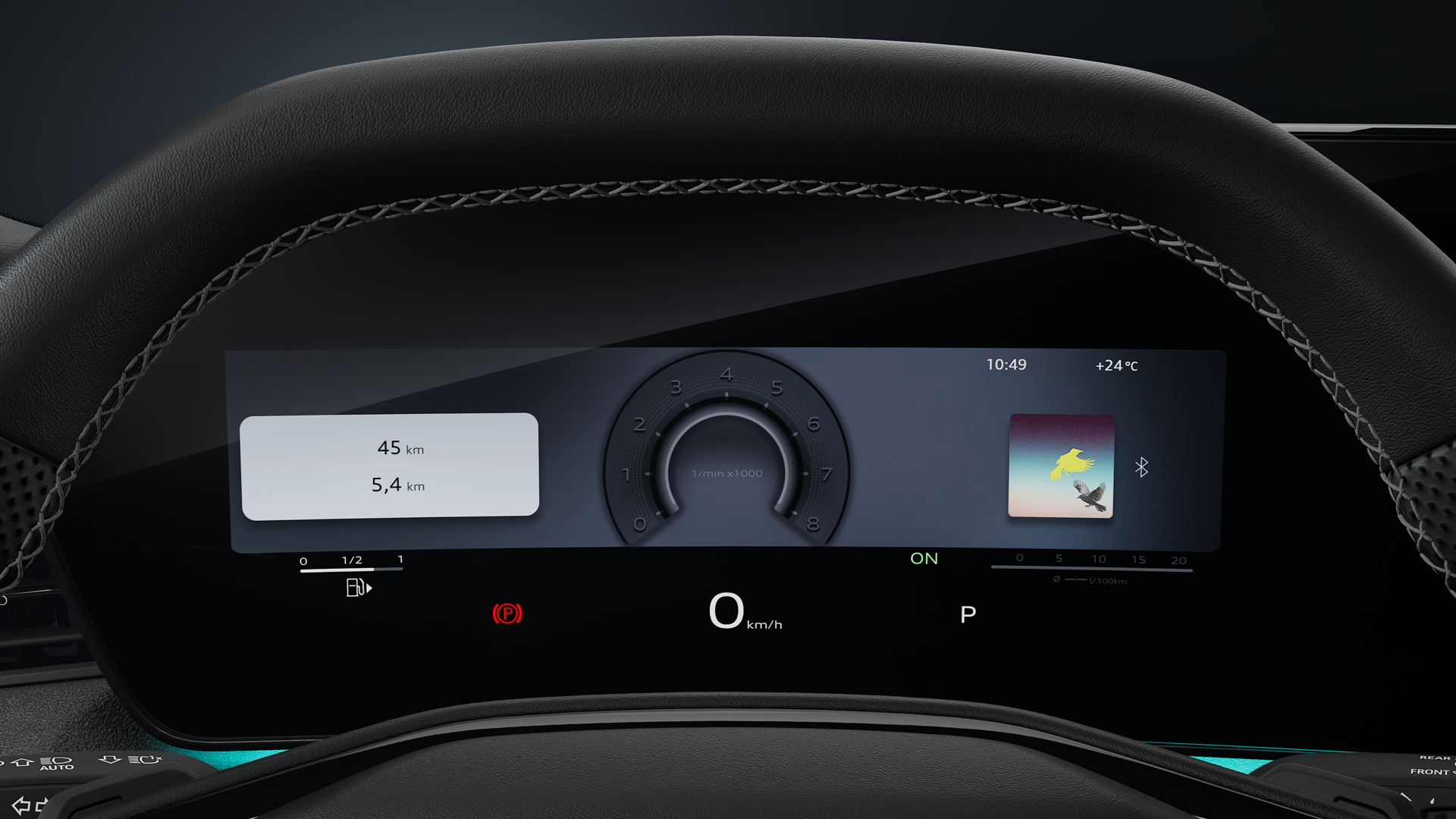 Nahaufnahme des Audi virtual cockpit plus.