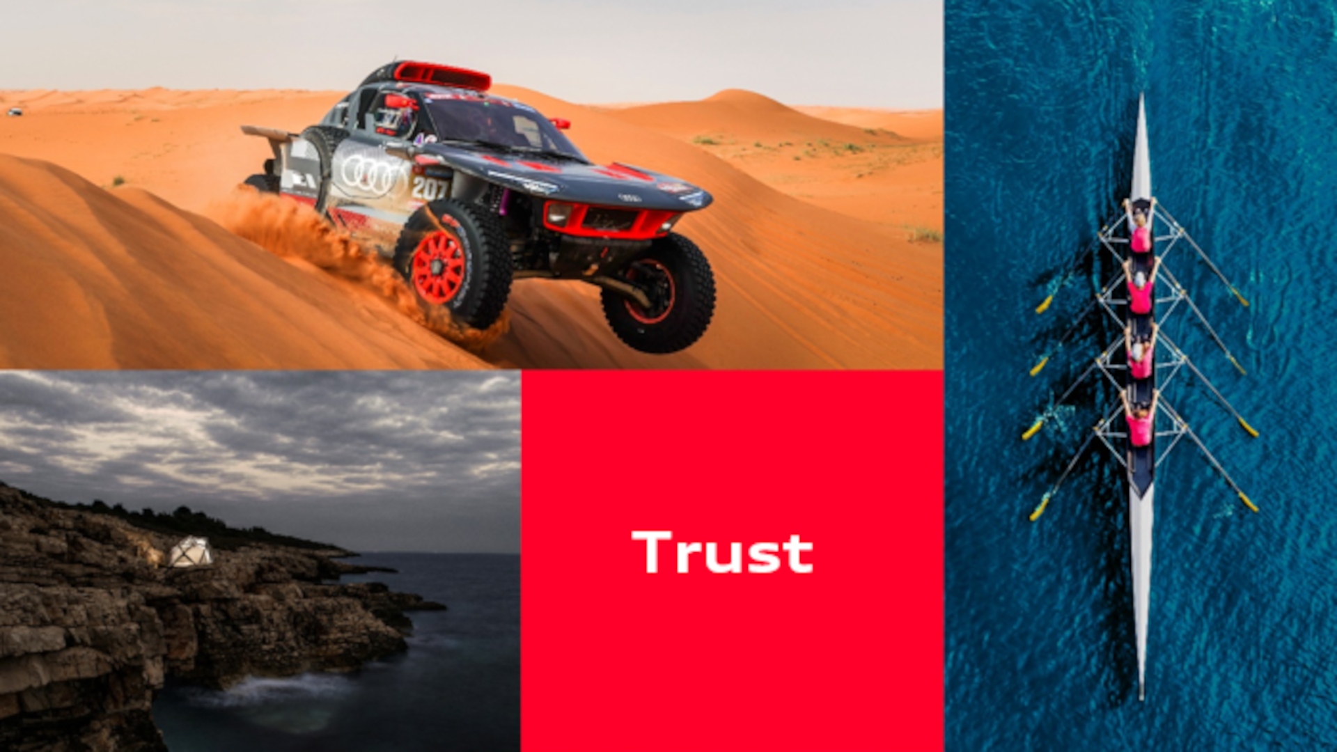Photo collage on the theme of trust