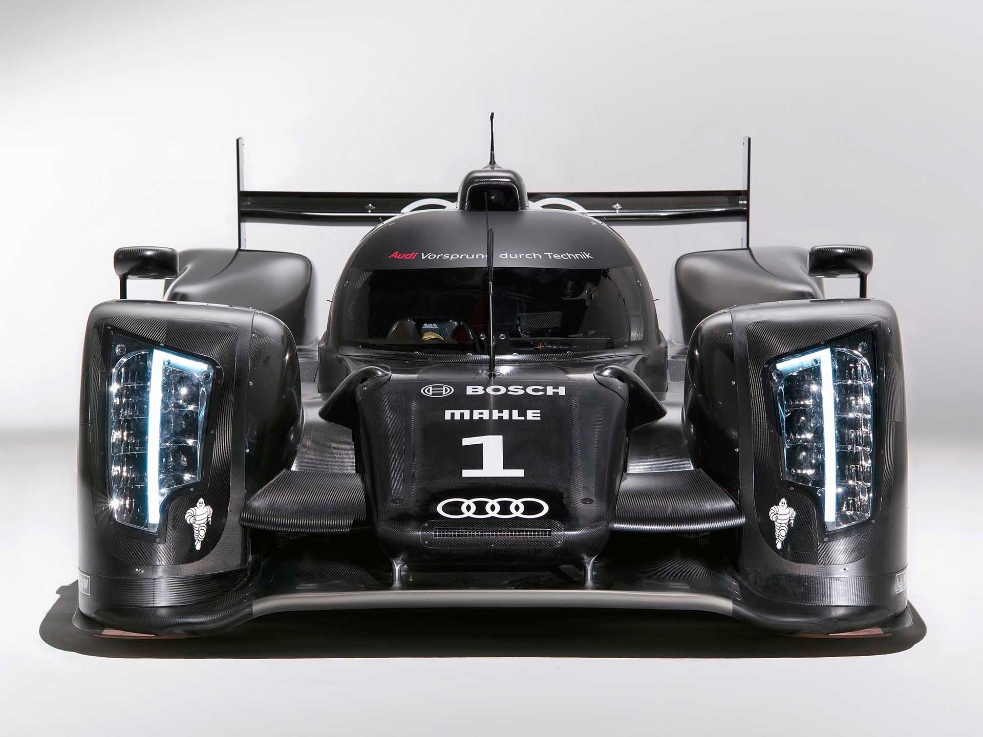 A studio photo of the Audi R18 TDI when it was launched at the end of 2010, for the 2011 season.