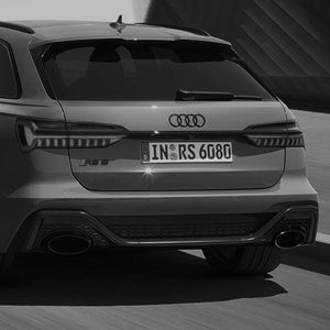 The rear of an Audi RS 6 Avant performance
