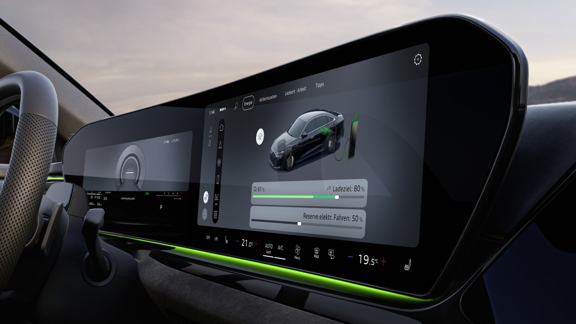 Nahaufnahme des MMI touch-Displays.