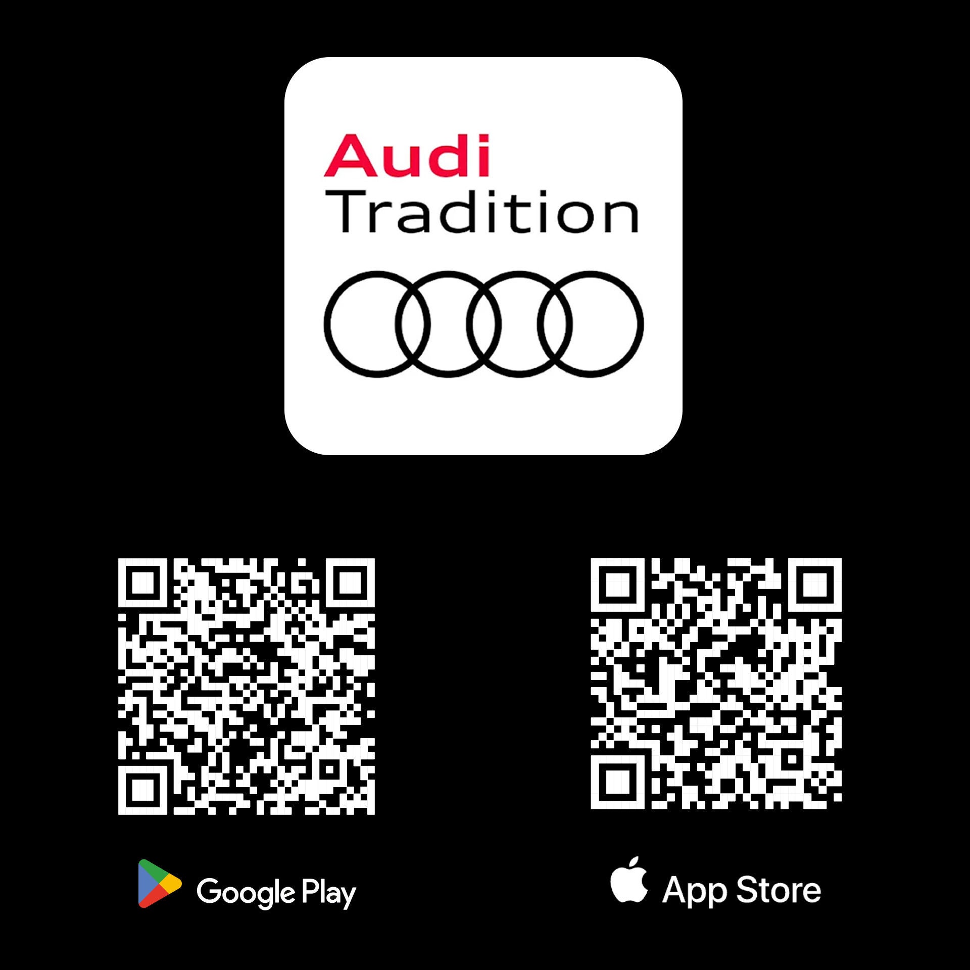 Logo and QR codes to download the app