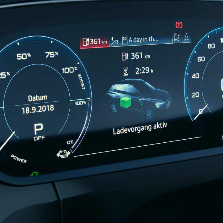 Sähköisen toimintamatkan näkymä mittaristossa