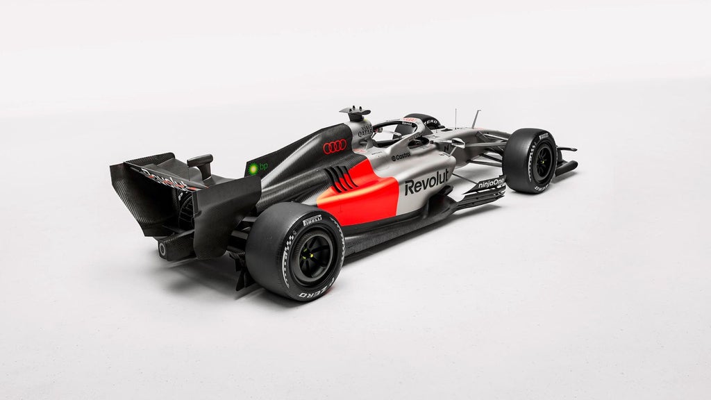 Foto del coche de Fórmula 1 del equipo oficial Audi.