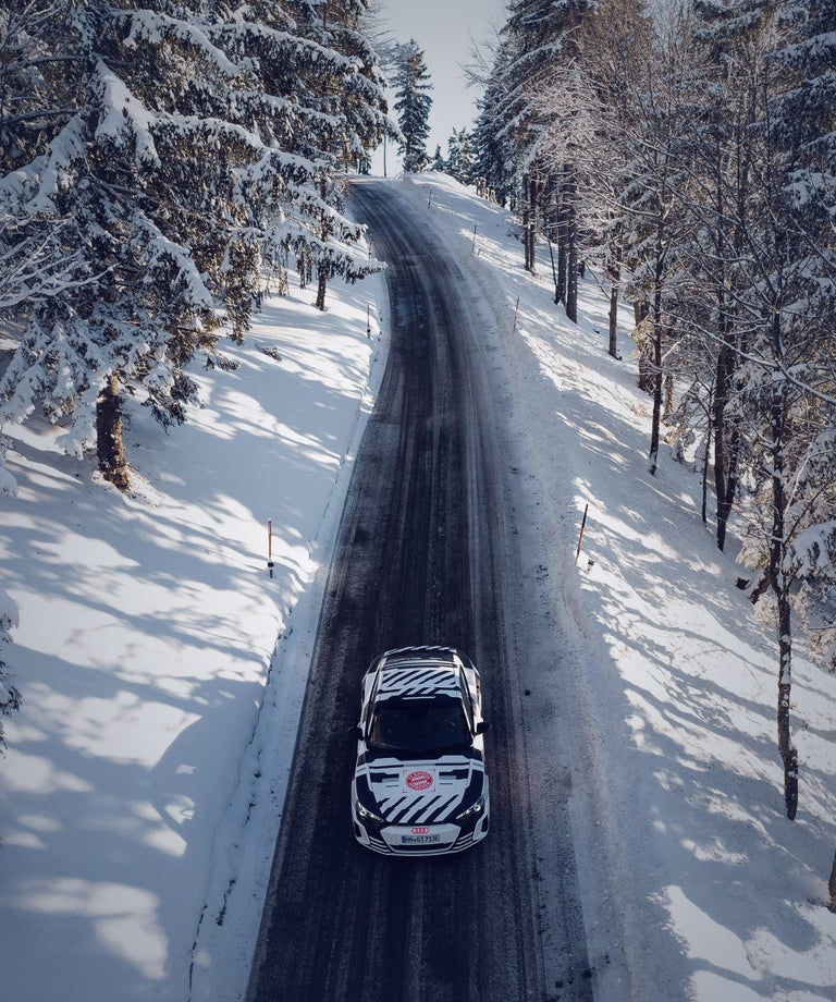 The Audi RS e-tron GT is already looking forward to the next away trip.