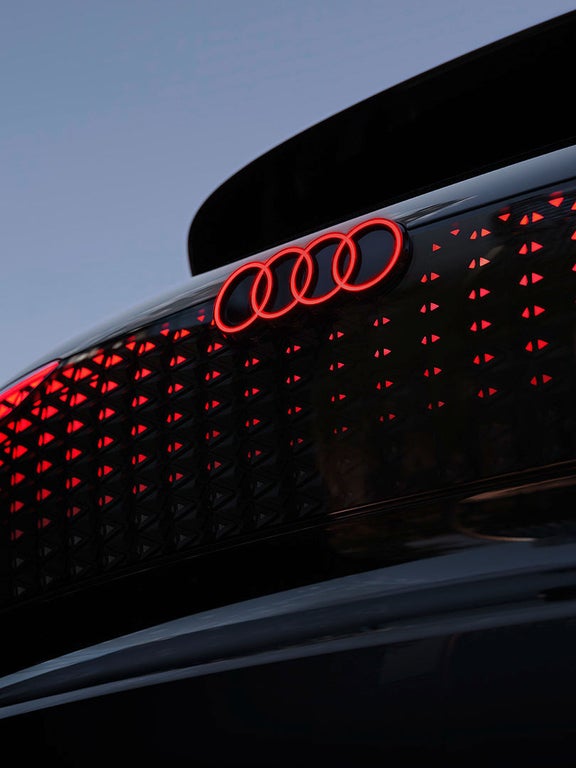 View of the illuminated OLEDs in the taillights.