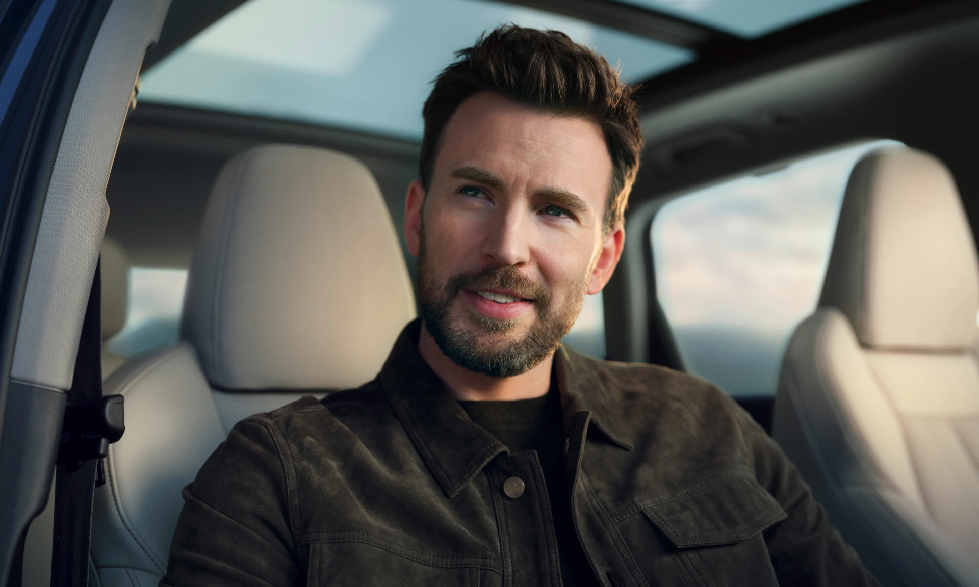 Close up of Chris Evans.