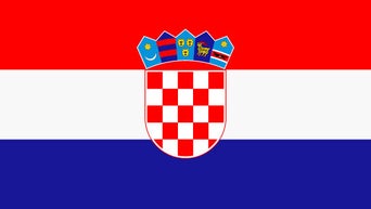 Flag of Croatia with red, white and blue stripes and the red and white chequerboard coat of arms.