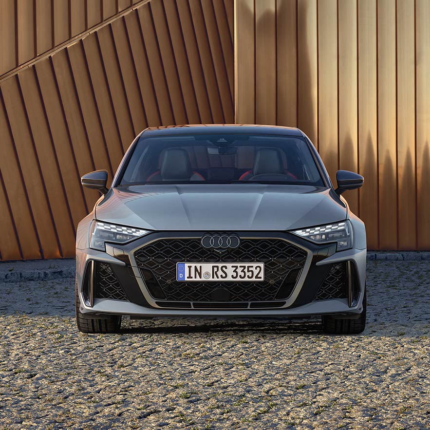 Close-up quattro badge Audi RS 3 Sedan