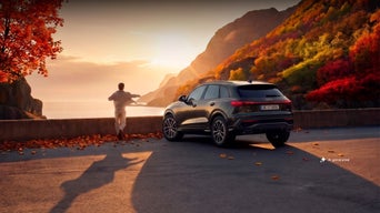 Foto de un Audi y la revisión de mantenimiento Audi Autumn Check. 