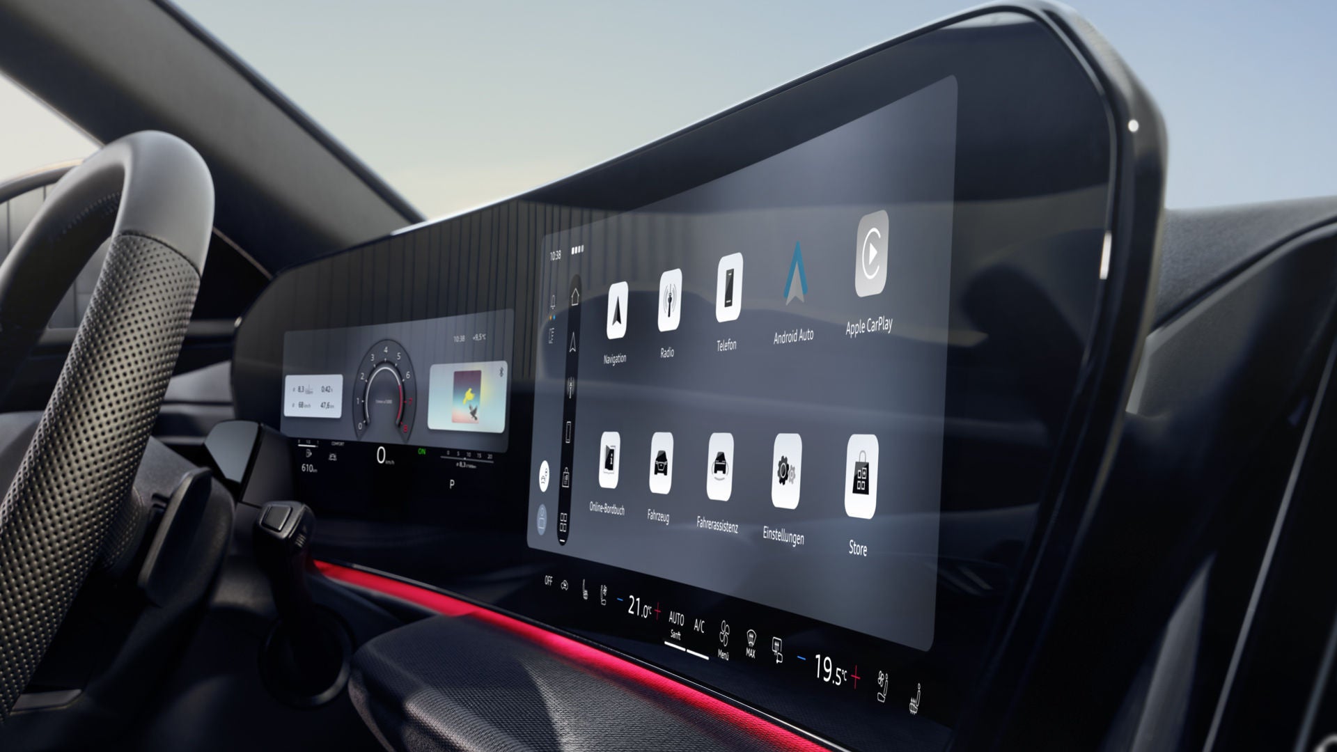 Nahaufnahme des MMI touch-Displays im Cockpit des SQ5 Sportback.