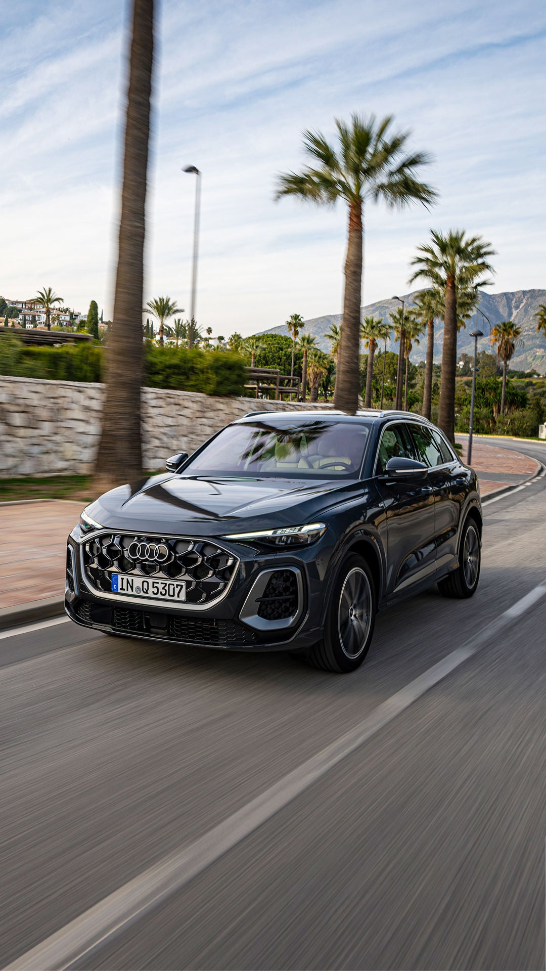 man leaning against the Audi Q7 SUV