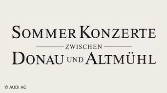 Beiger Hintergrund mit schwarzer Aufschrift: Sommerkonzerte zwischen Donau und Altmühl
