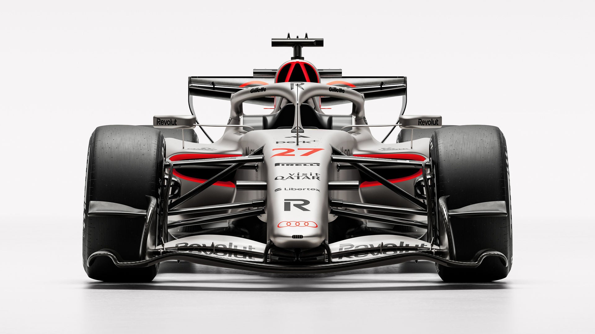 Front view of the Audi R26.