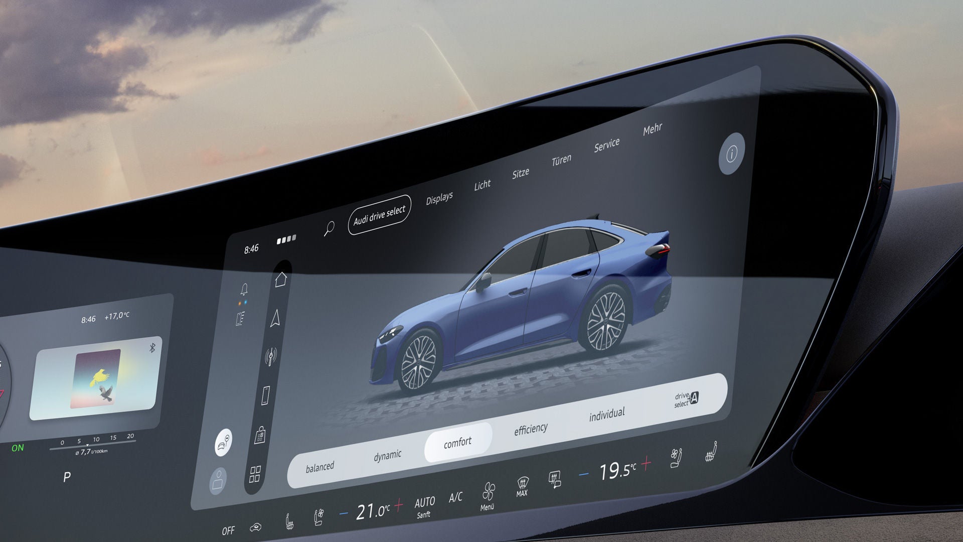 Nahaufnahme des MMI touch-Displays.