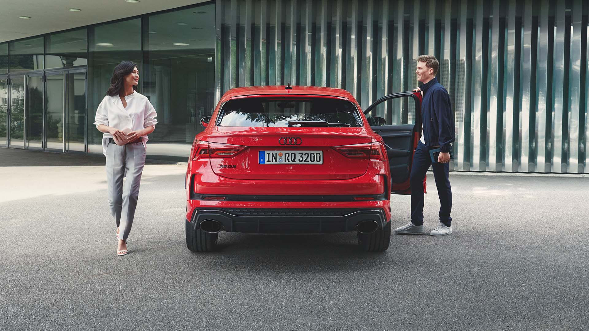Rear view of the Audi RS Q3 Sportback