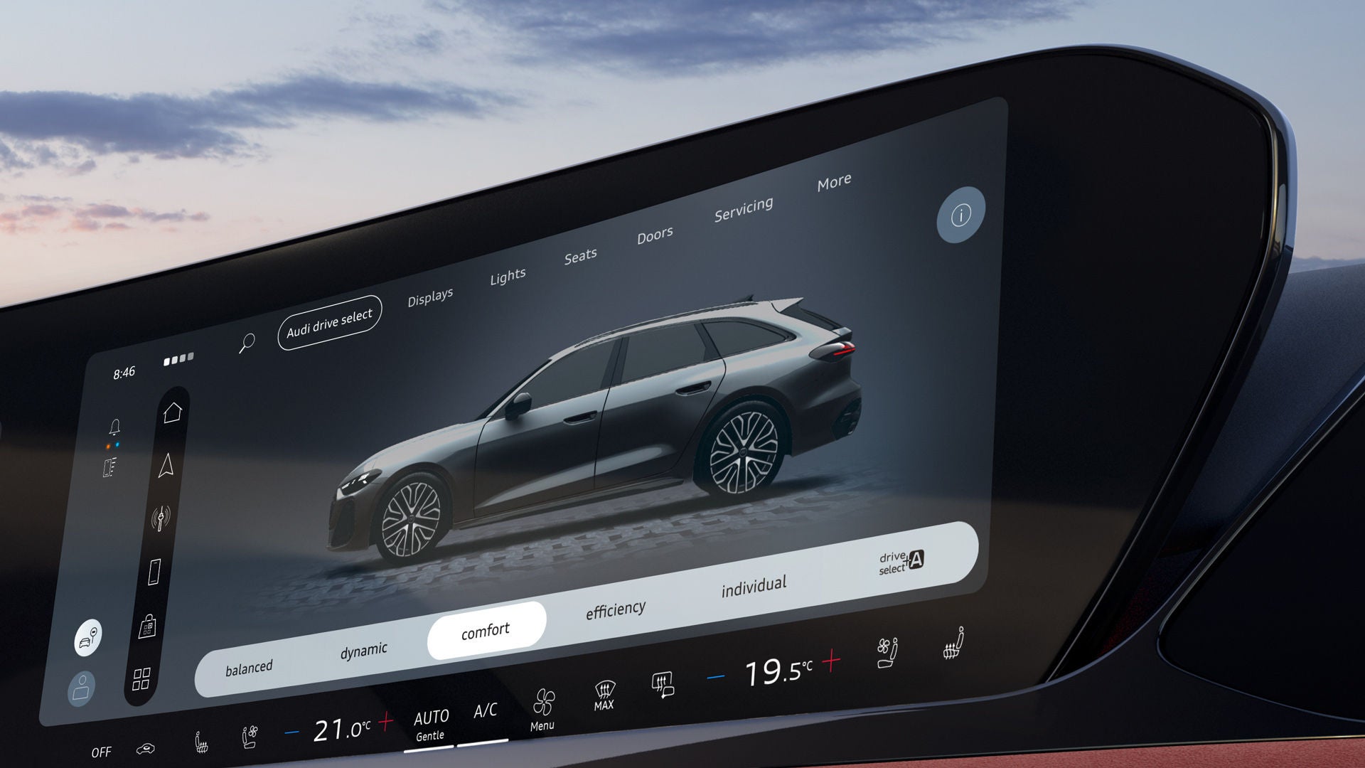 Foto del sistema MMI touch del Audi S5 Avant. 