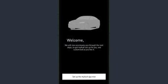 The myAudi app displaying the 'Let's Go' and 'Discover myAudi' buttons