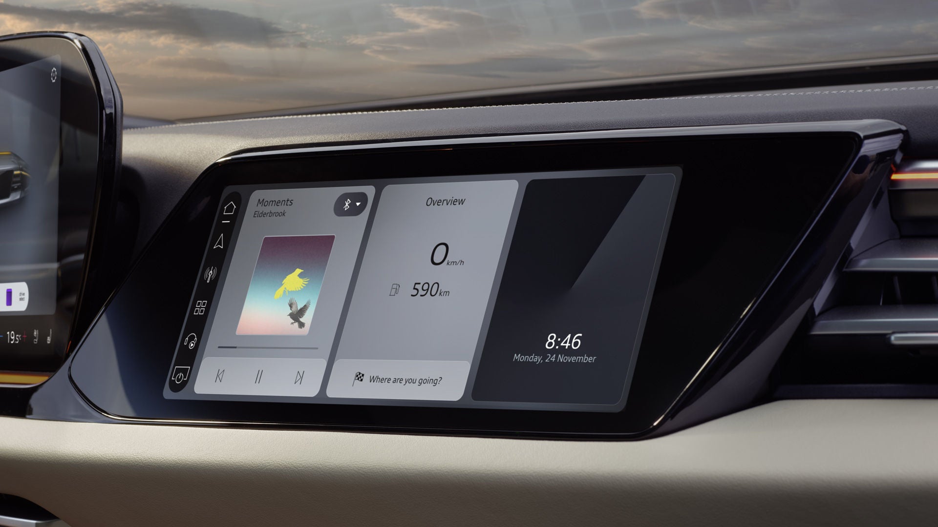 Foto de la pantalla del copiloto del Audi A5. 