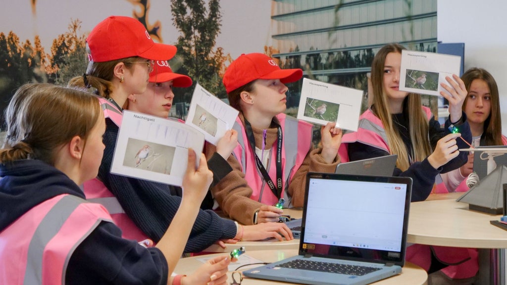 Girls im Vogelmemory spielen mit Memory Karten