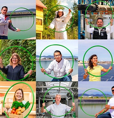 Mosaic of employee photos