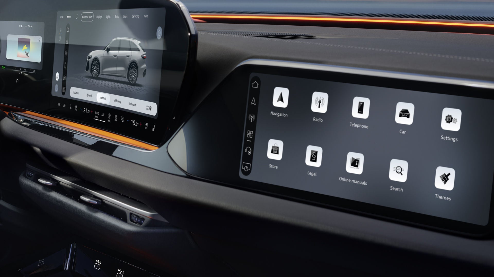 Close-up of the passenger display.