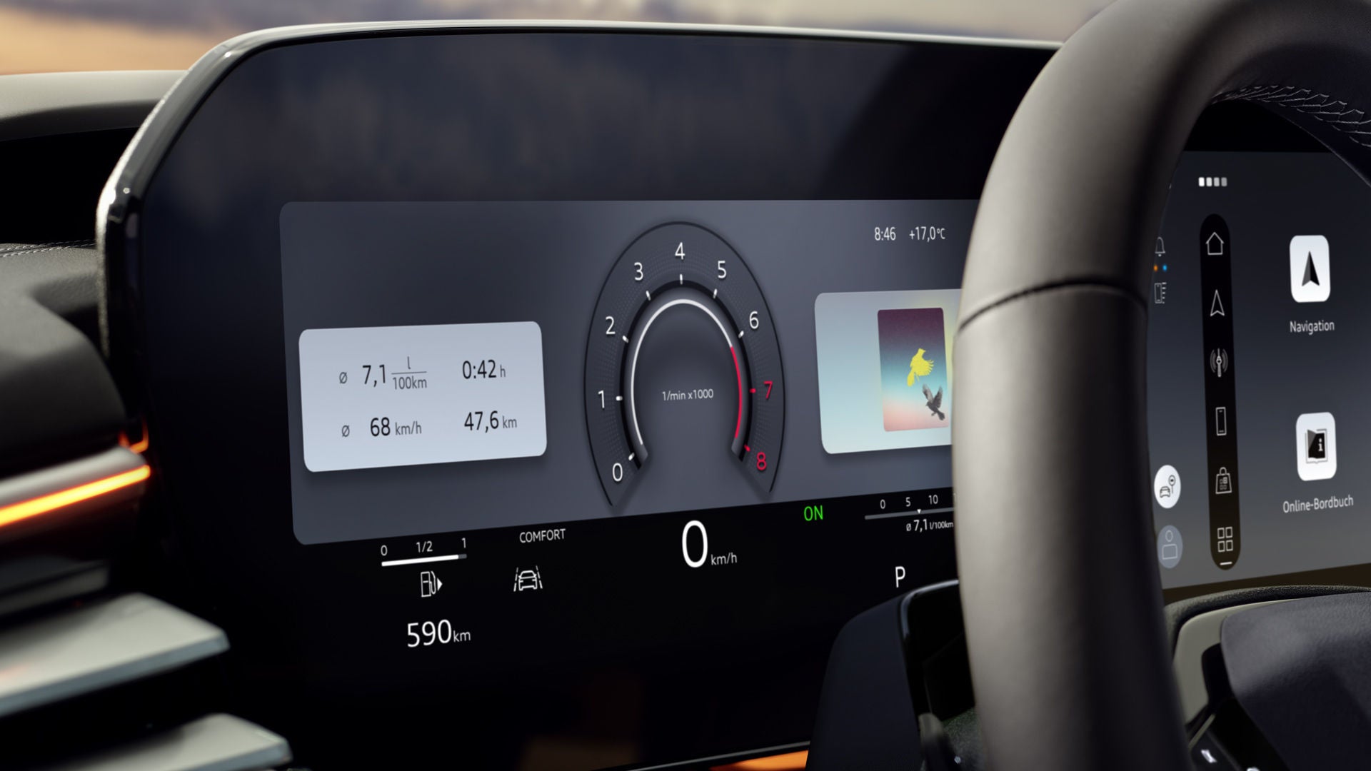 Nahaufnahme des Fahrerdisplays in der A5 Limousine.