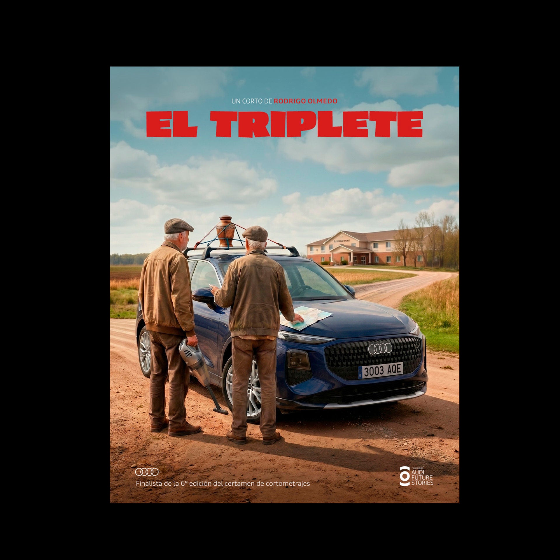 Cartel preliminar del cortometraje “El Triplete” de Audi Future Stories. 
