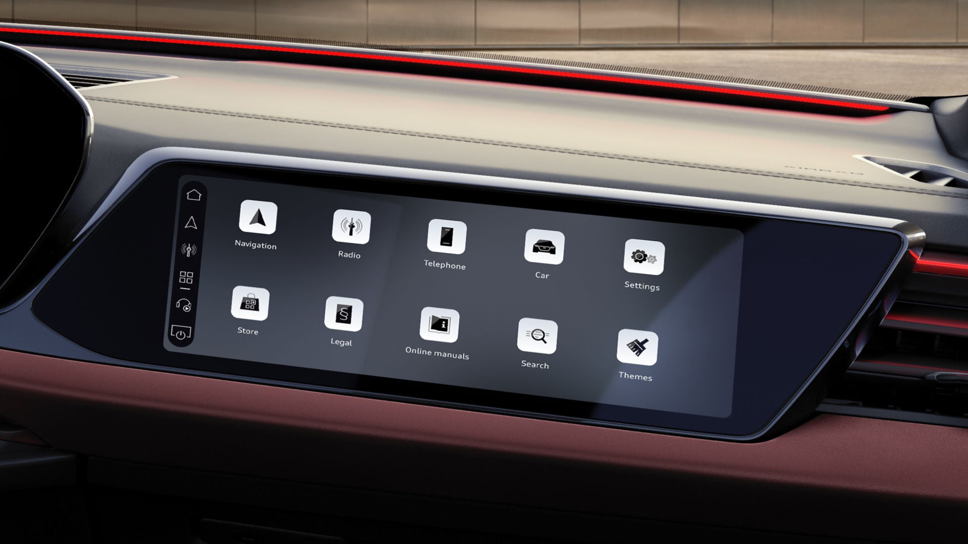 Close-up of the MMI front-passenger display.