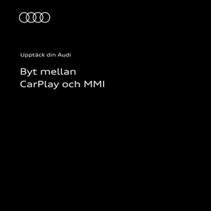 Byt mellan Apple CarPlay och Audi MMI: Instruktionsvideon använder tydliga animationer och skärmbilder för att visa hur du växlar mellan Apple CarPlay och Audi MMI.