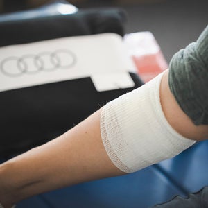 A person donated blood.