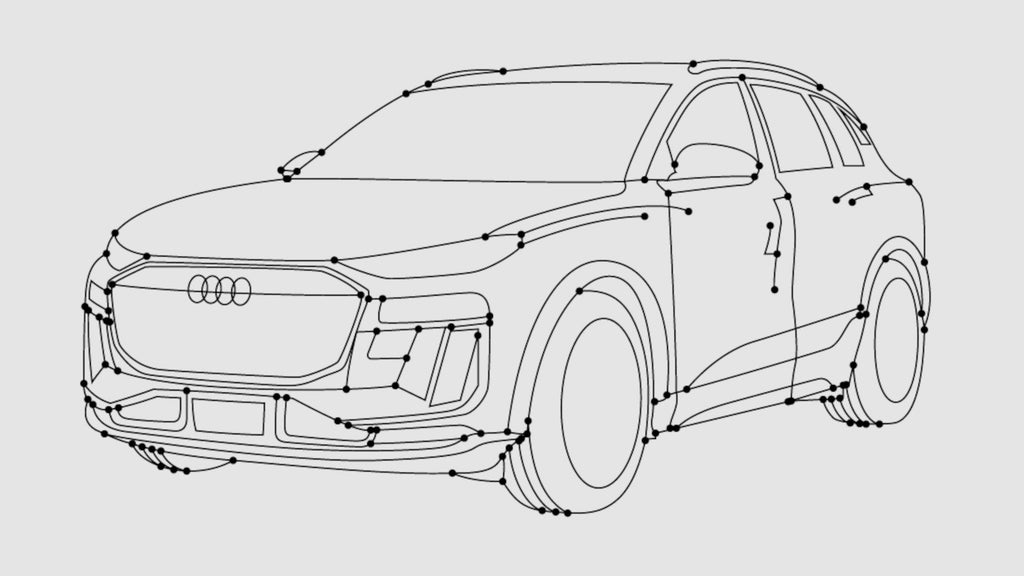 Line drawing of an Audi
