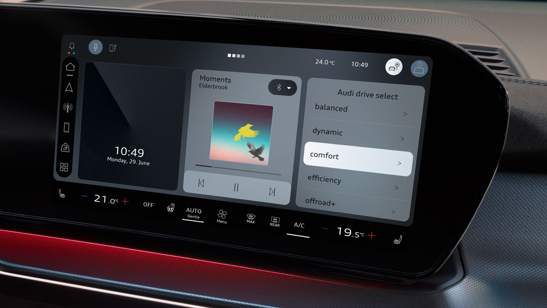 Vue de l'écran tactile MMI de l'Audi Q3 SUV.