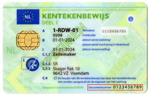 voorbeeld van een kentekenbewijs