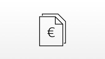Illustration of two documents with a euro sign on them