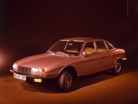 Sepia image of the NSU Ro80 against a dark background
