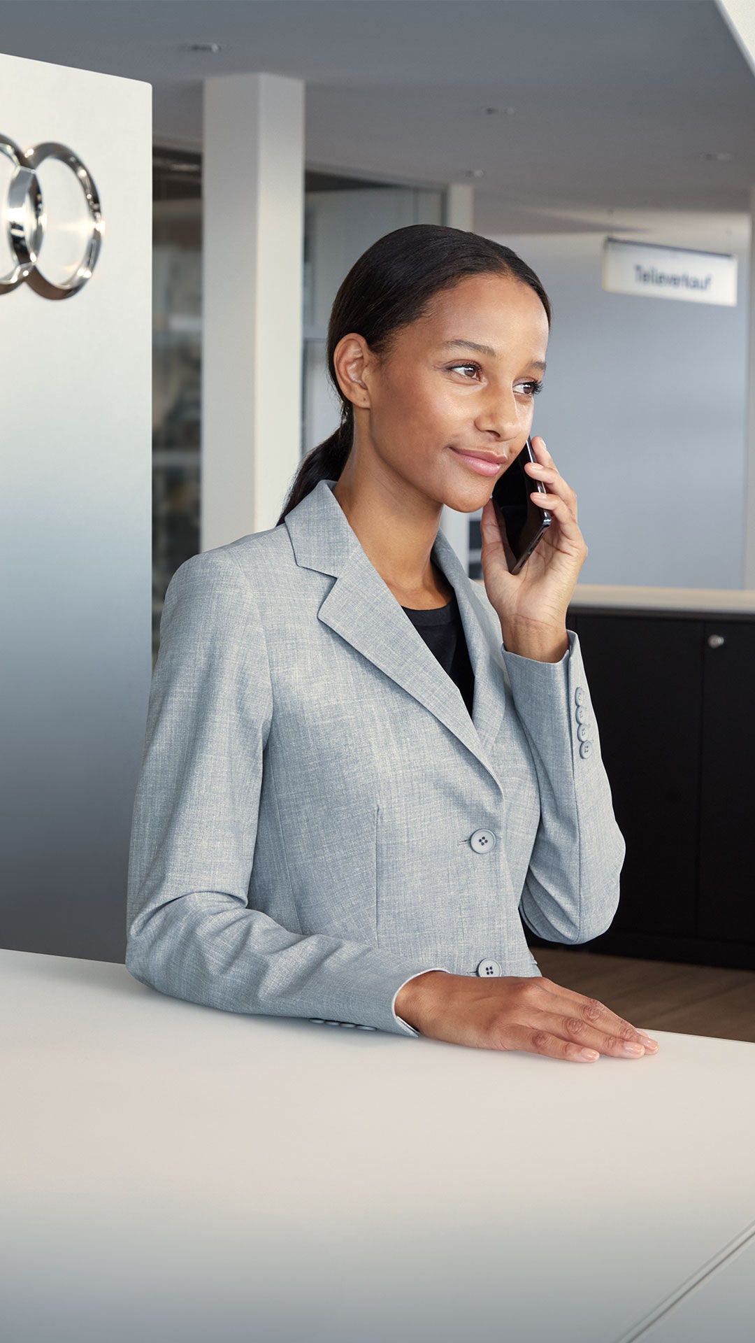 Woman at a service desk