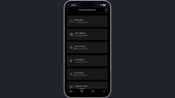 The myAudi app displaying the ready Predictive Maintenance screen