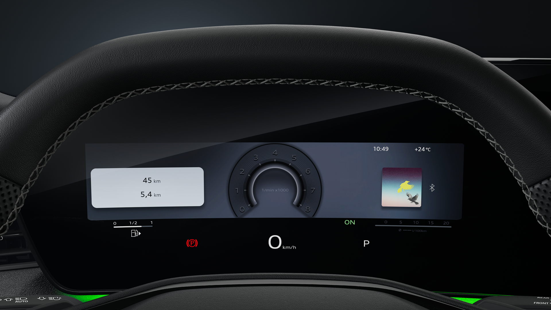 A close-up of the Audi virtual cockpit plus.