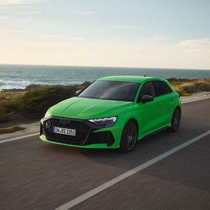Green RS 3 Sportback on the road