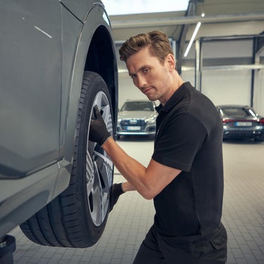 Foto de los neumáticos All Season para todo el año de Audi. 